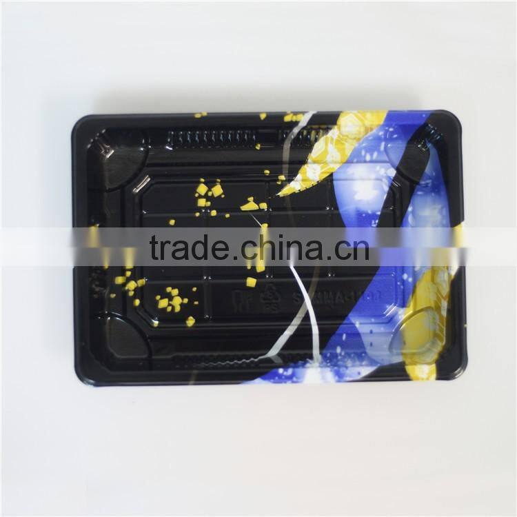 SM1-1103JY-B Disposable Plastic Take Away Printed Sushi Tray For Food Packaging