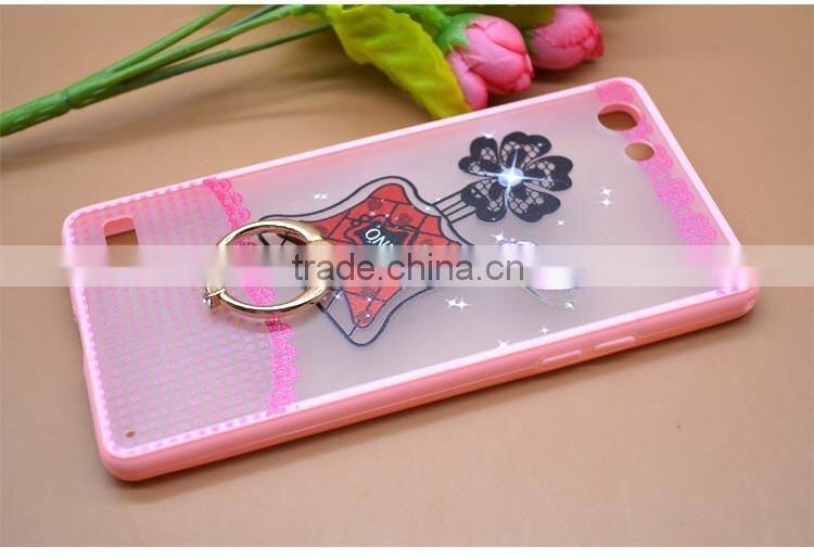 Newest Fashion Perfume TPU+PC 2-in-1 Hybrid Pattern Painting Phone Case With Ring Bracket For Oppo A33