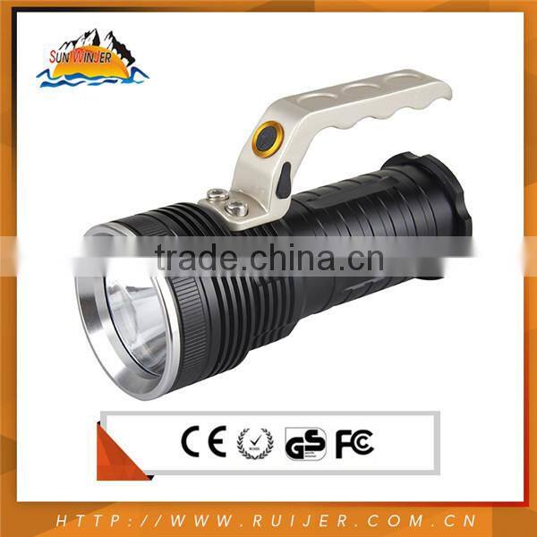 2015 Best Selling Rechargeable Torch Flashlight Red Led Flashing