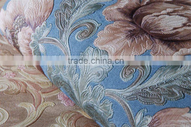 italian design lether effect deep embossed wallpaper with high quality