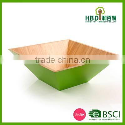 Green bamboo salad bowl