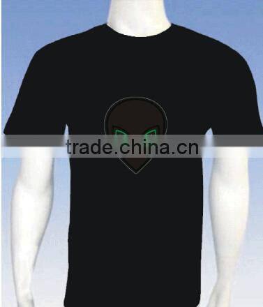 muticolor popular 100% cotton EL t-shirt for party and celebratory situation