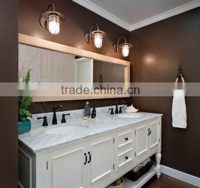 Modular European style wood rotating bathroom mirror cabinet