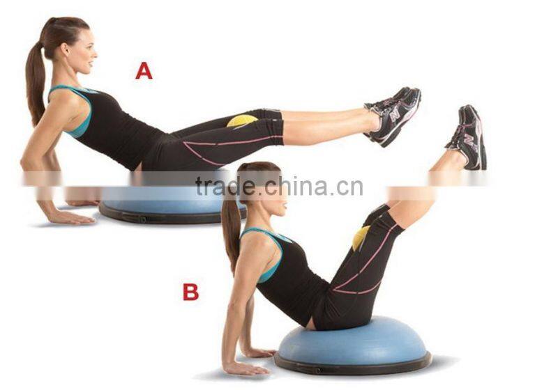 Yoga Fitness Ball Balance Trainer Balancing Ball Half With Resistance Band Inflator Pump Gym Trainer Ball