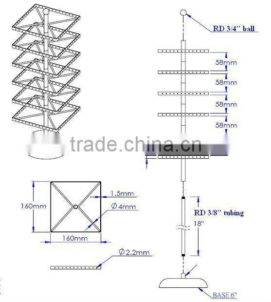Earring display stand/ Revolving store fixture earring stand