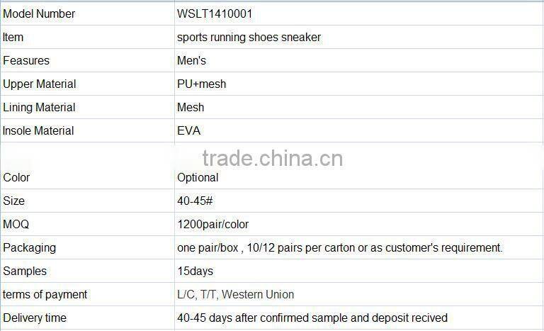 2014 new design sports shoes, breathable Jogging shoes, light weighted sneakers,running shoes