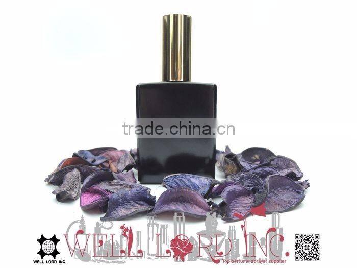 65ml simple type black glass bottle golden pump sprayer