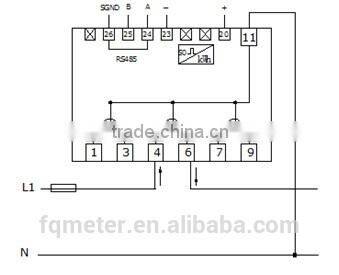 EM535 3 phase 5 modular energy meter din rail watt hour meter