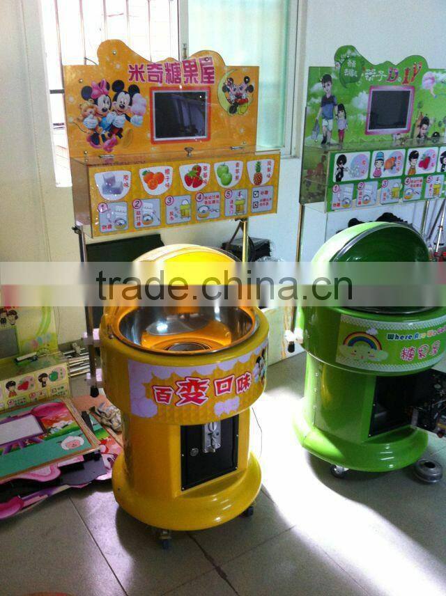 DIY cotton candy vending Coin-operated children cotton candy vending machine amusement park snack cotton suger game machine