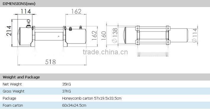 4X4 electric winch with 8000IBs