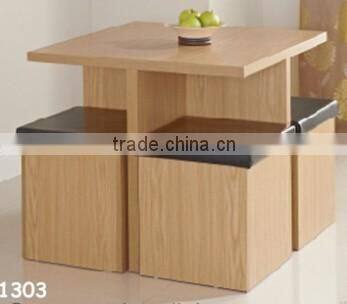NOAHSION hot sale dining table in pine wood with PU chair kd1013