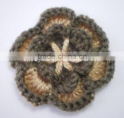 Four Leaf Clover design crochet flower for garment