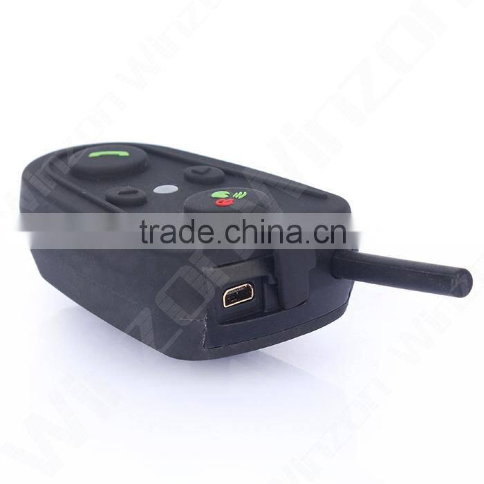 Two-way waterproof bt intercom headset for motorcycle helmet with stereo headphone
