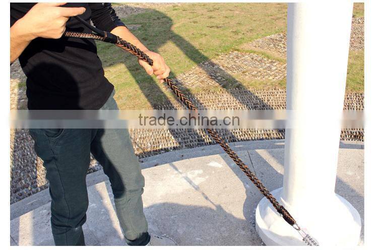 High Quality Customized Braided Leather Dog Leashes for Medium or Large Dogs, Genuine Leather Pet Collars and Leashes