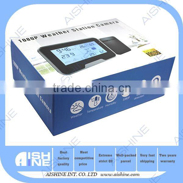 hd 1080p ip wifi camera HD multi-function security wifi camera with weather station