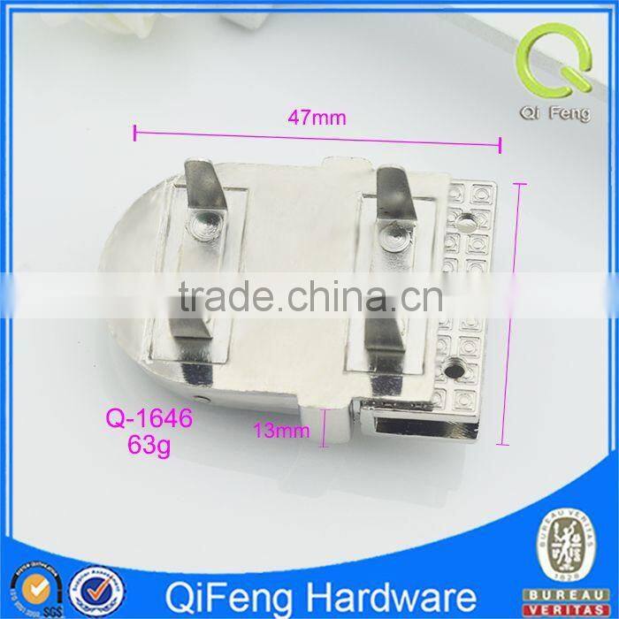 Q-1646 lock for bag parts ,metal new design bag hardware ,bags press lock