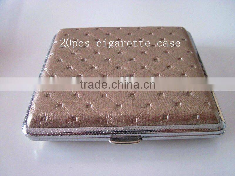 Punctate metal cigarette case. PU leather cigarette case.