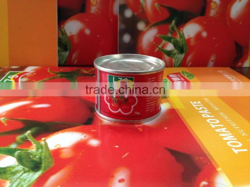 manufacturer 28%-30% natural canned china tomato paste 70g tin factory double concentrated