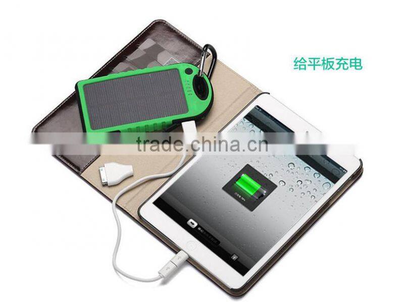 Solar Mobile Power Supply 4000mah Dual USB Solar Power Bank Emergency Charger Backup Battery