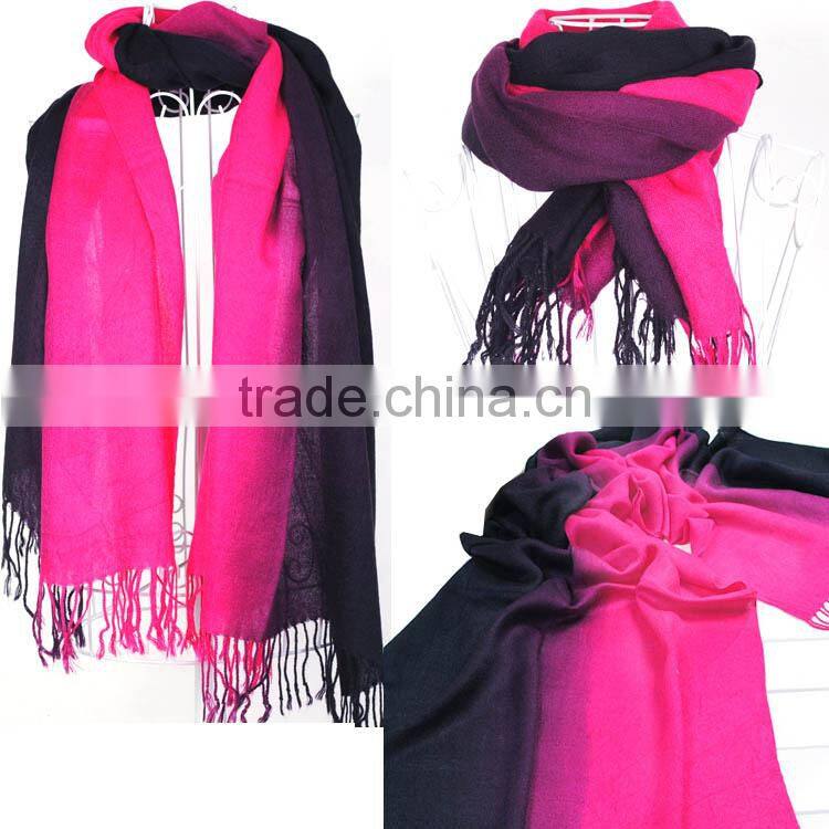 2014 Brand New Women's Fashion Long Large Soft Shawl Stole Pashmina Scarf Gradient Cashmere Scarf Wraps