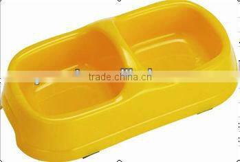 Cheap functional plastic pet bowl/dog bowl/cat bowl, double bowl, detachable bowl