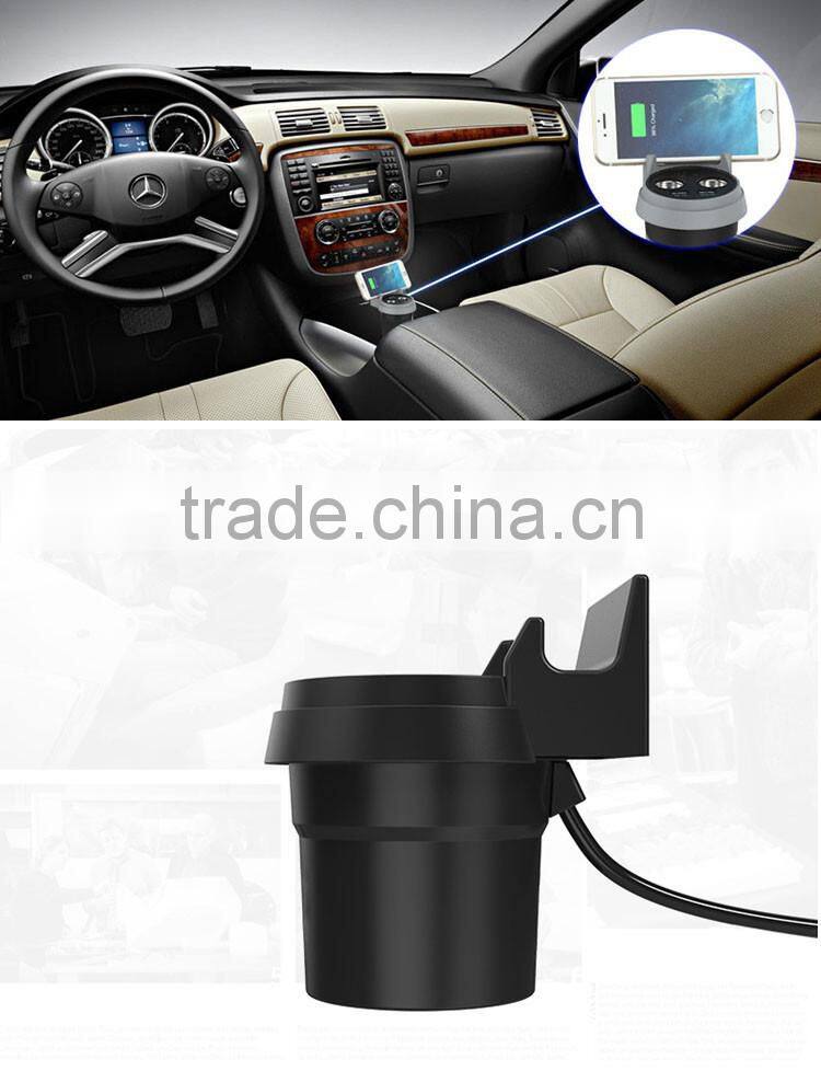 The vehicle-mounted cup shape multi-functional car USB charger