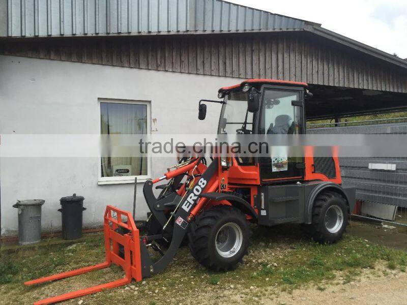 Cheap price high quality compact wheel loader ER16 with Pallet forks