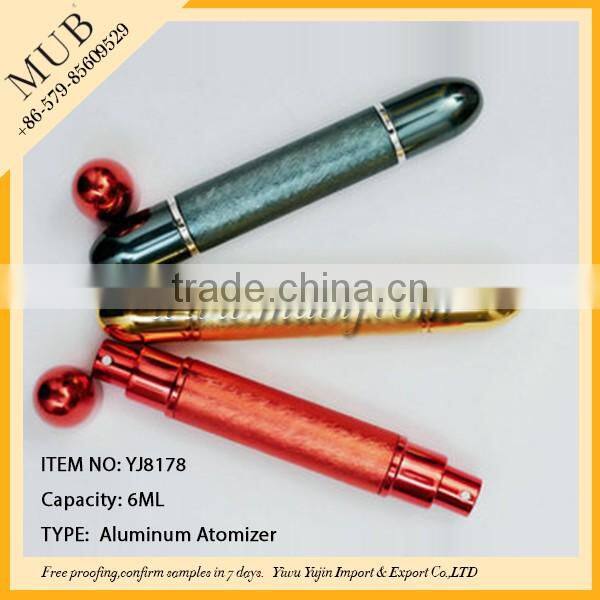 unique aluminum perfume bottle hot sale vial refillable mini spray high end