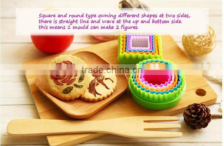 0600043 Hot sale 5pcs heart shape plastic cake mould set