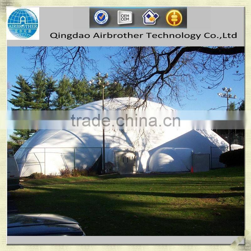 Inflatable air structure tent for tennis court