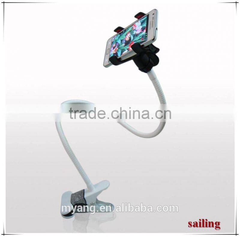 Wholesale 360 degree Retractable Metal long neck ,Hand Free lazy bed holder for ipad,Tablet holder phone clip for table