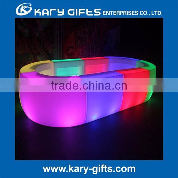 2017 Modern PE Plastic Bar Table Set high bar cocktail table white plastic LED Furniture led bar table