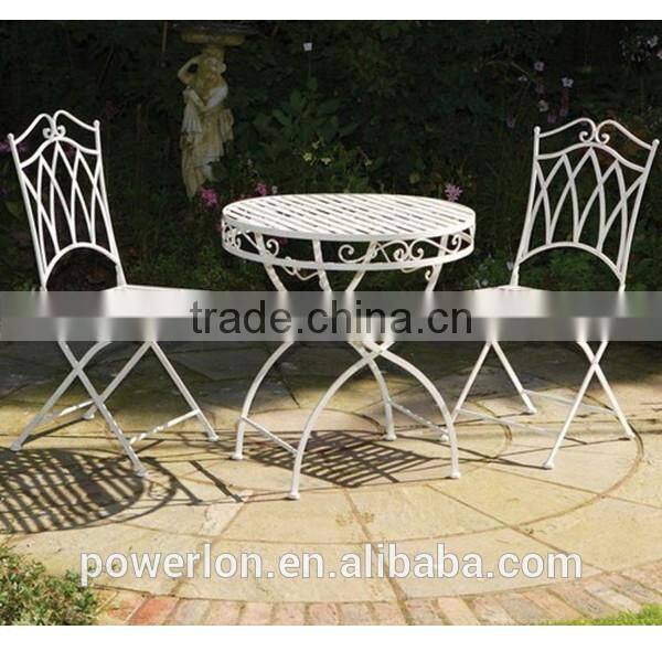 POWERLON gothic matl bench shabby chic metal outdoor furniture anti white color