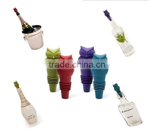 Owl Silicone Bottle Stoppers,Wine Stopper Saver,Glass Bottle Cork