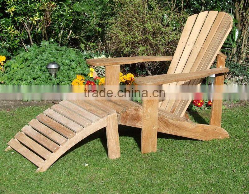2016 Top sale teak wood garden chaise lounge outdoor furniture