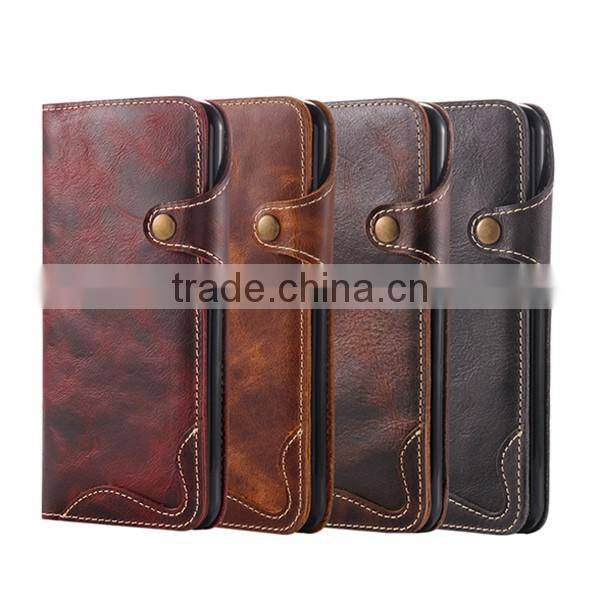 Retro Oil Wax Leather, Flip Cowhide Leather Phone Case For iPhone6/6s/plus