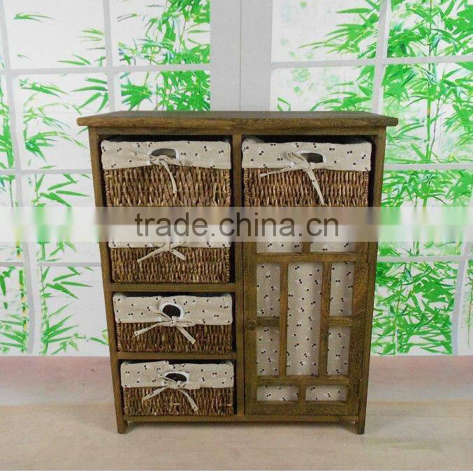 european style woven baskets cabinets wooden home decorative furniture