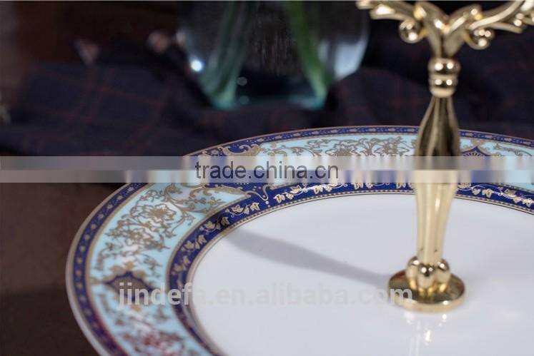ceramic double layer cake plate