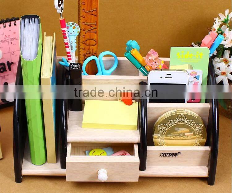 Multifunctional storage pen desktop, remote control, storage makeup wooden box