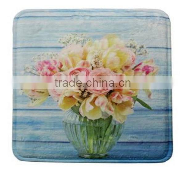 Flower Printed Coral Fleece Car Seat Chair Cushion