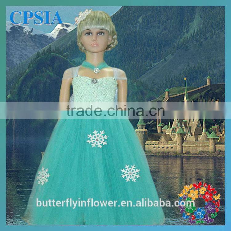 2014 Pretty Girl Dress Latest Blue Aqua Tutu Dress & headband &Glitter Cape Set Baby Clothes Wholesale Price