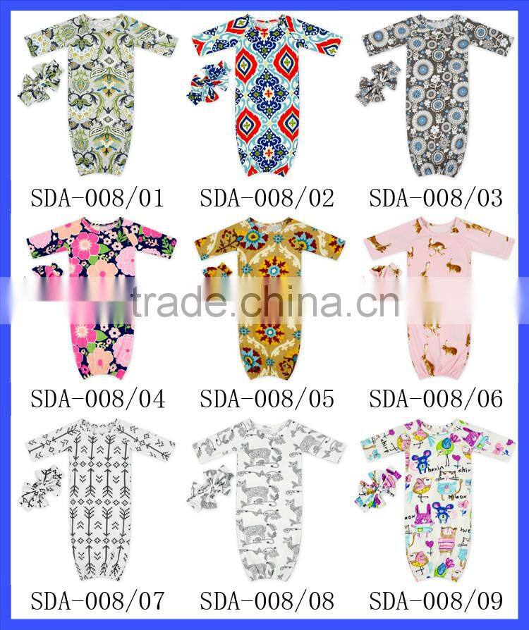 Long sleeves Infant Toddle Baby Beige Sleeper Gowns