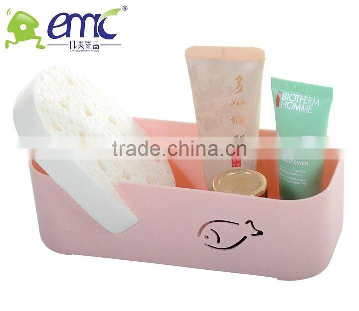 emc creative draining rack, plastic basket bucket with suctions