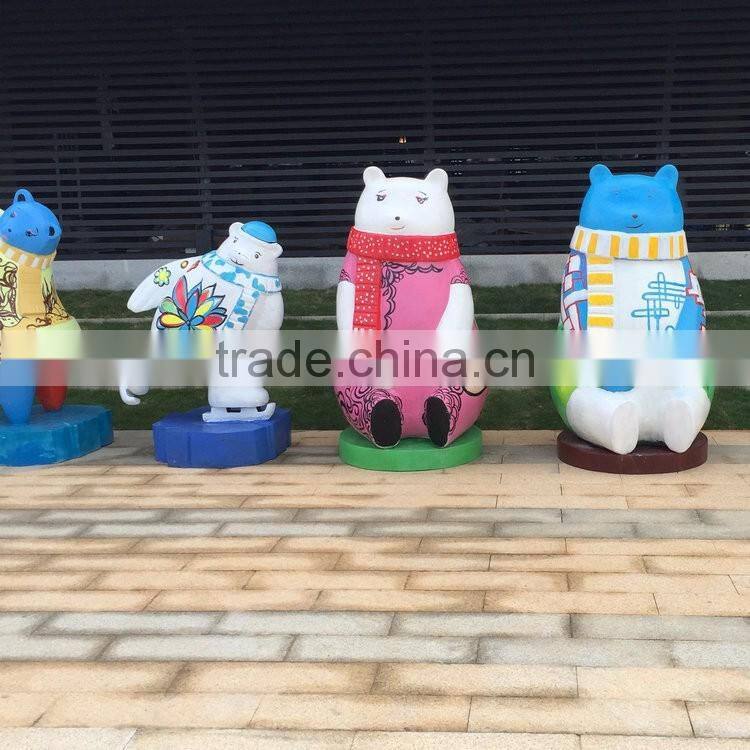Outdoor fiberglass panda sculpture