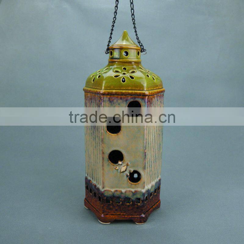 Ceramic Garden LED Storm Lantern