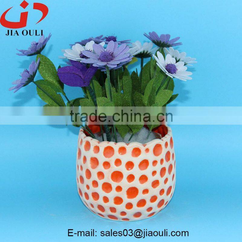 Glazed white and wash Ceramic Rectangle Sucuulent Plant Pot/Cactus Flower Pot
