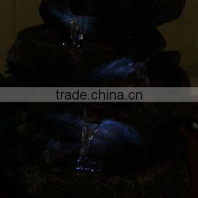 Stacked Rocks Tabletop Water Fountain With LED Lights
