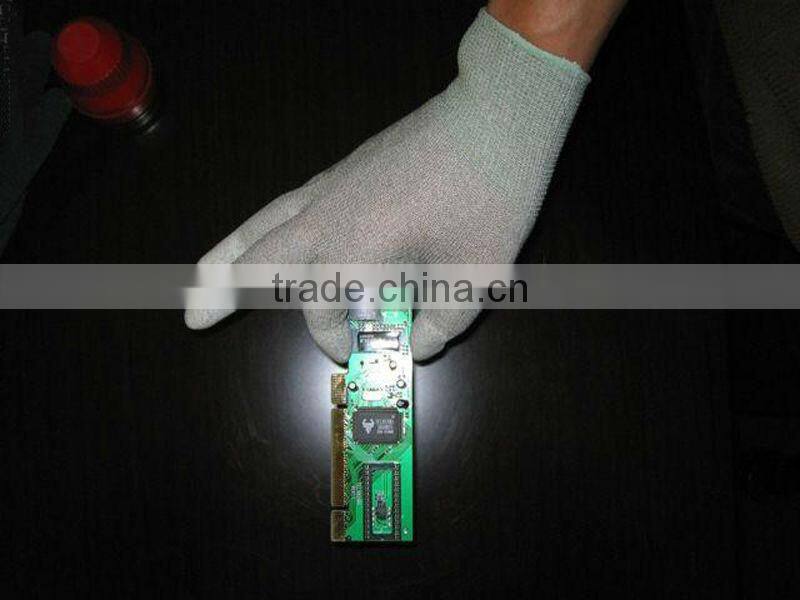 Polyurethane fingertips coated nylon gloves