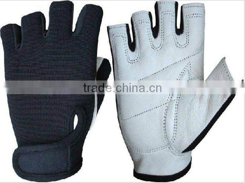Half Finger Pig Skin Weight Lifting Glove