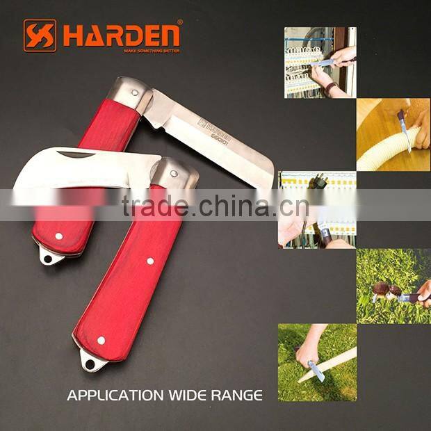 Professional Wooden handle straight blade electrician knife